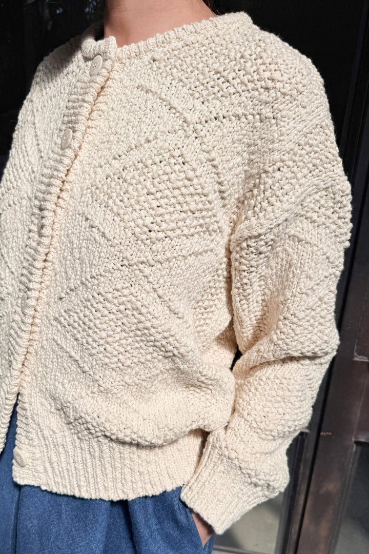 Mason Cotton Cardigan: Naturel
