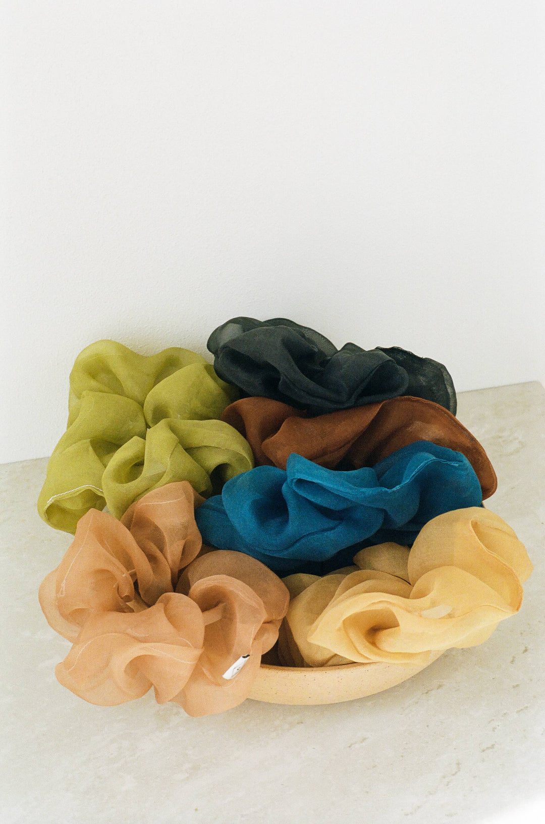 Sand Silk Organza Plant Dyed Scrunchie | Handmade