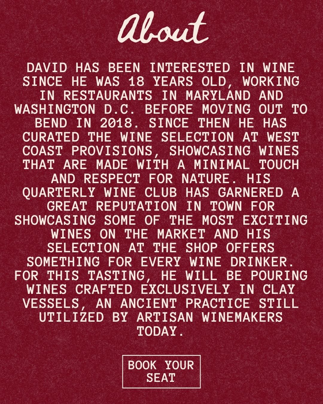 Ceramics Workshop - WINE + CLAY (7/18)