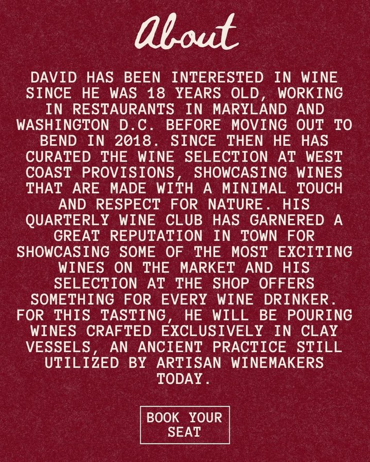 Ceramics Workshop - WINE + CLAY (7/18)