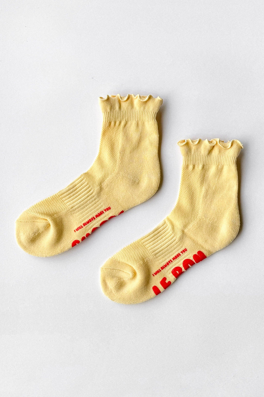 Ruffled Hugger Crew Socks: PERIWINKLE / RED
