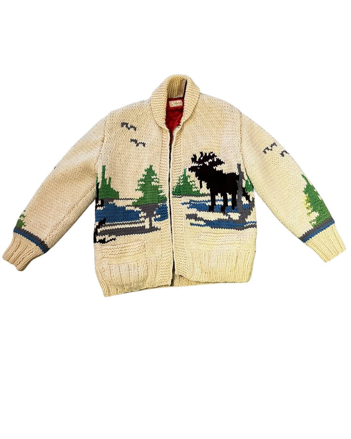 1950's Deer Vintage Cowichan w/Satin Red Lining - M/L