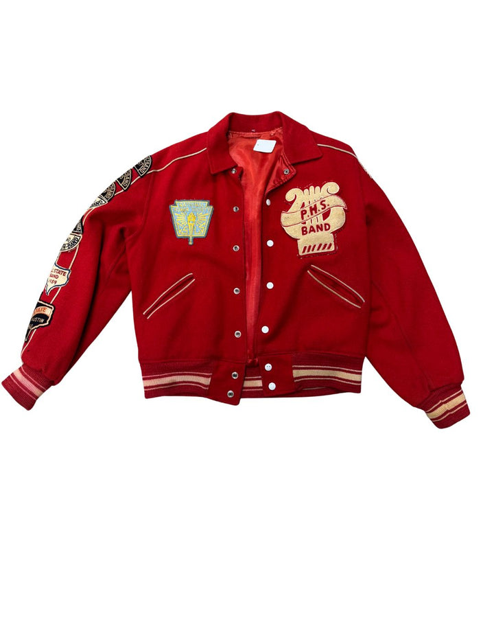 1950/60's Vintage P.H.S. Band Letterman Jacket – Red Wool