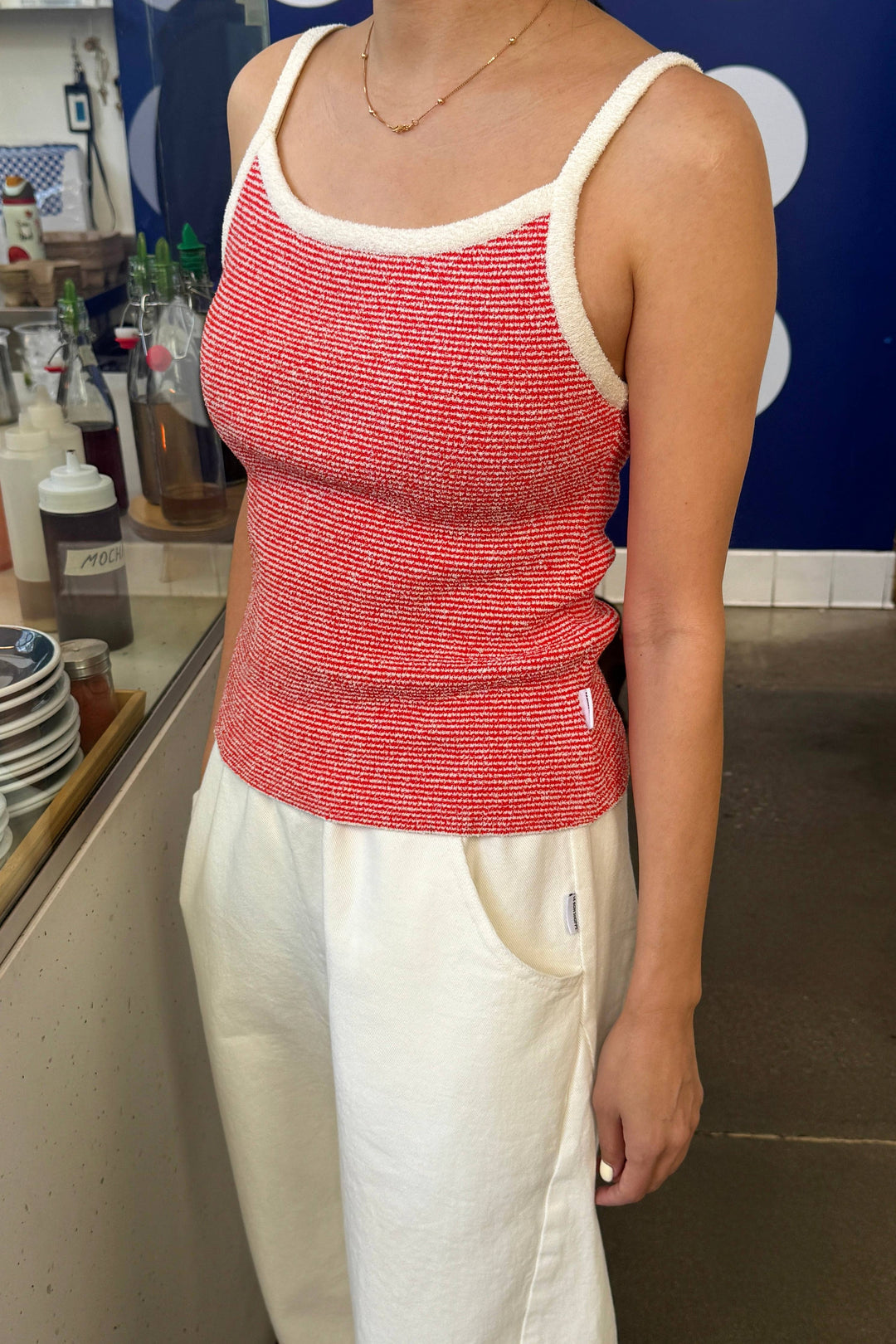 Lily Sweater Cami: RED STRIPE