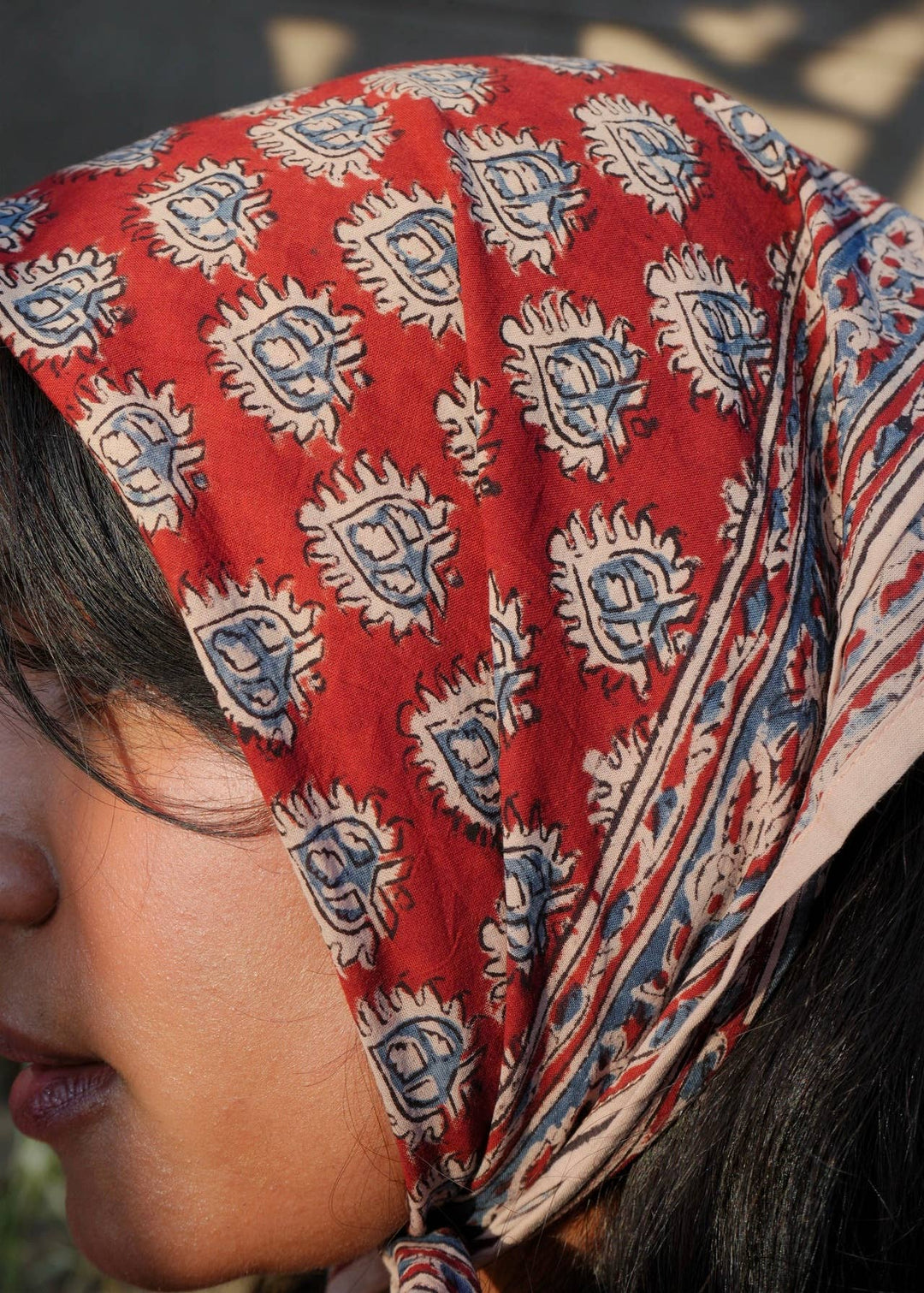 Diya's Flame - Kalamkari Cotton Bandana