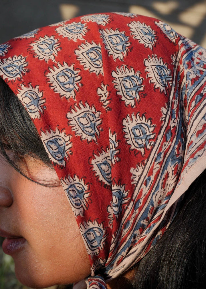 Diya's Flame - Kalamkari Cotton Bandana