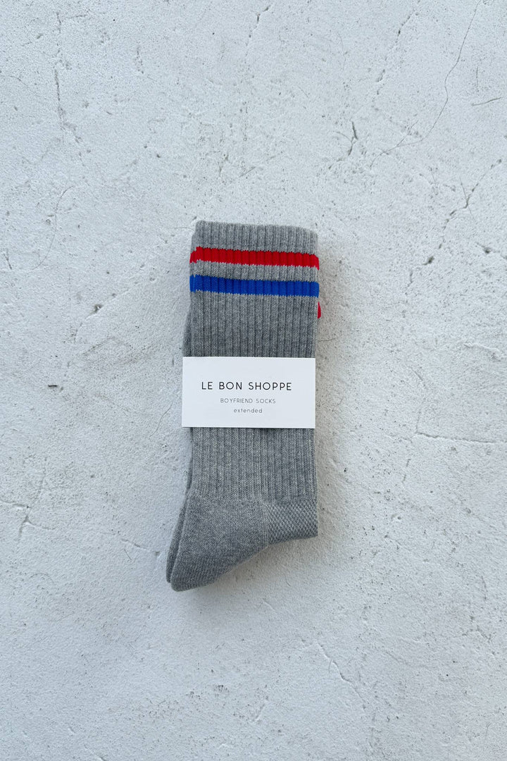 Extended Boyfriend Socks: True Grey