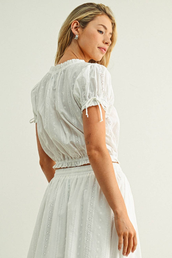 Lola embroidered blouse - white