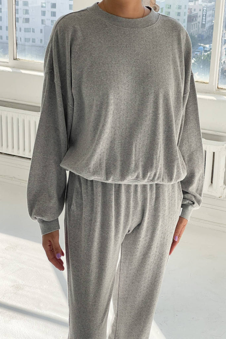 Pointelle Core Sweatshirt MELANGE GREY