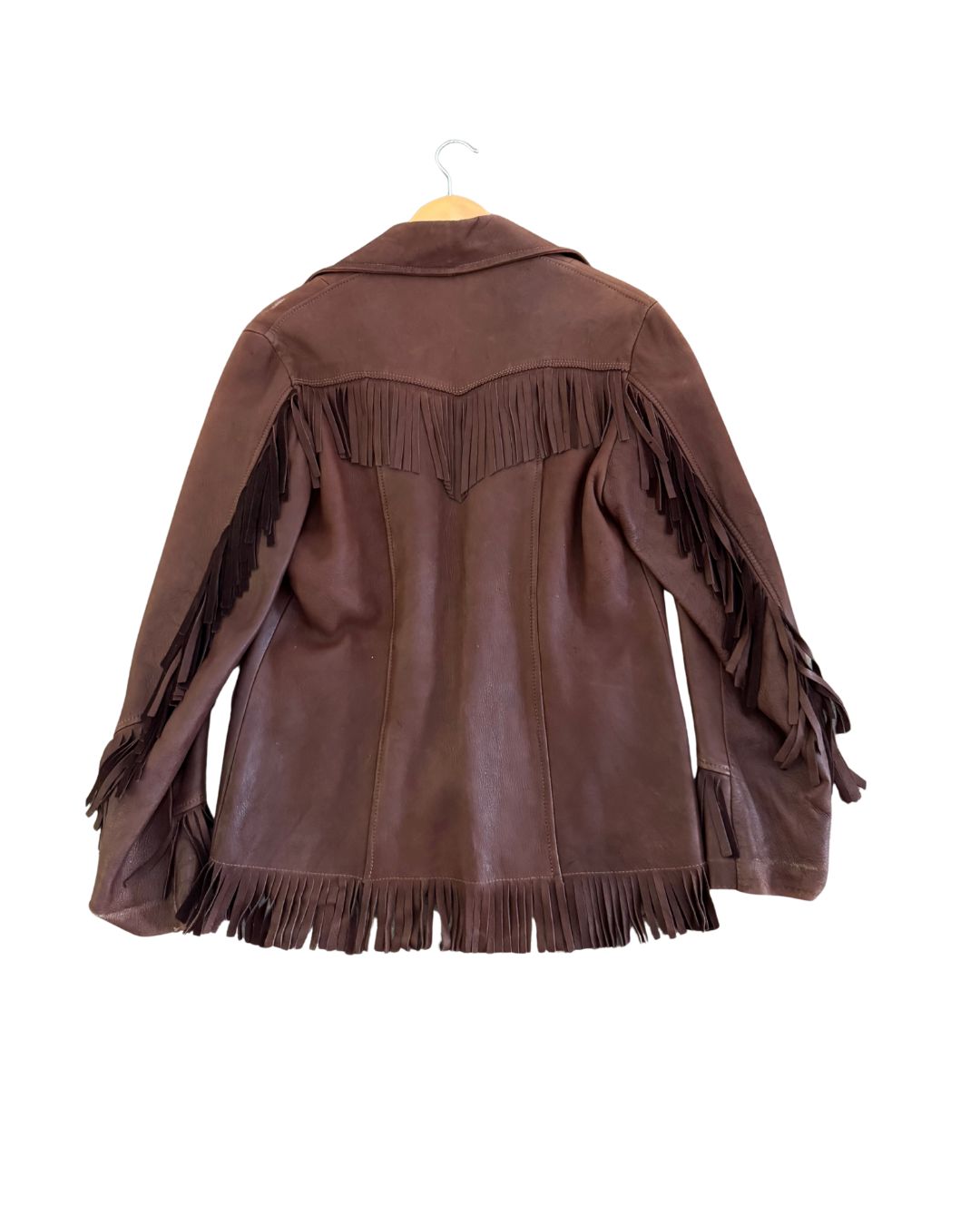 1955 Custom-Made Western Fringe Leather Jacket – S