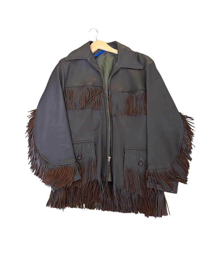 Vintage Western Leather Fringe Jacket – Dark Chocolate Rodeo Style - M/L