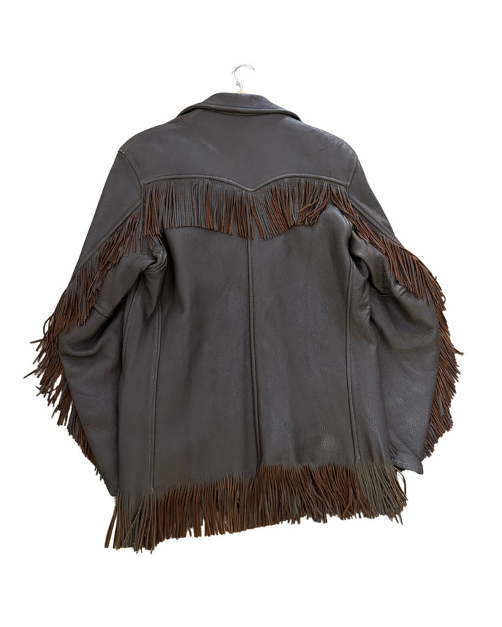 Vintage Western Leather Fringe Jacket – Dark Chocolate Rodeo Style - M/L