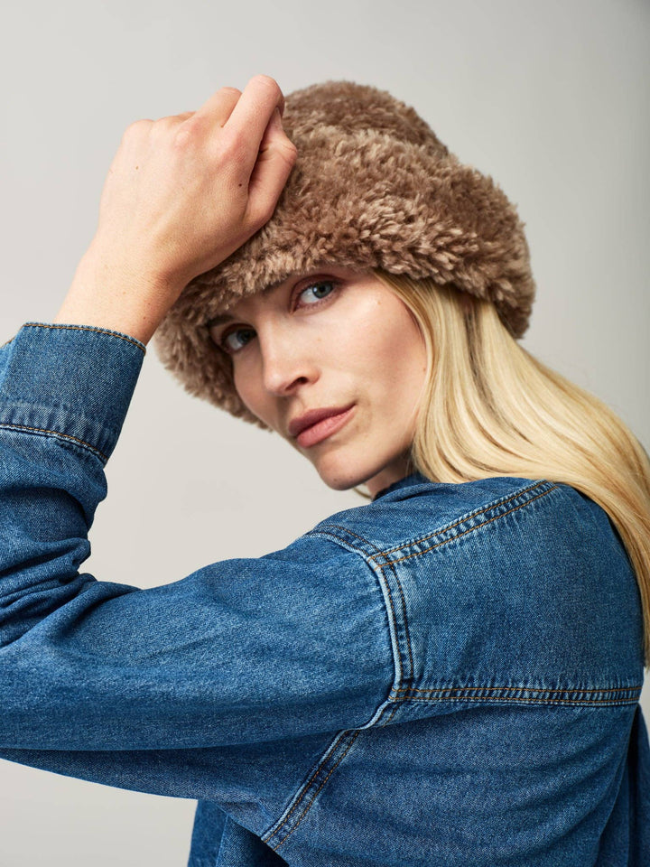 Sherpa Hat: Navy Faux Sheepskin