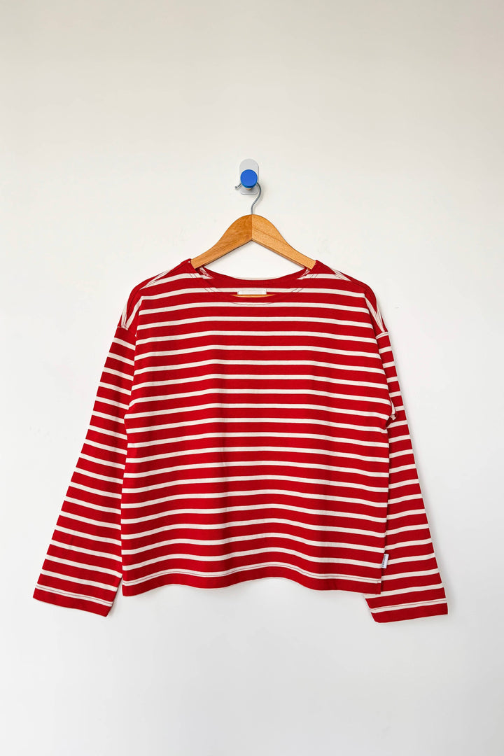 Sailor Top: WHITE STRIPE ON RED