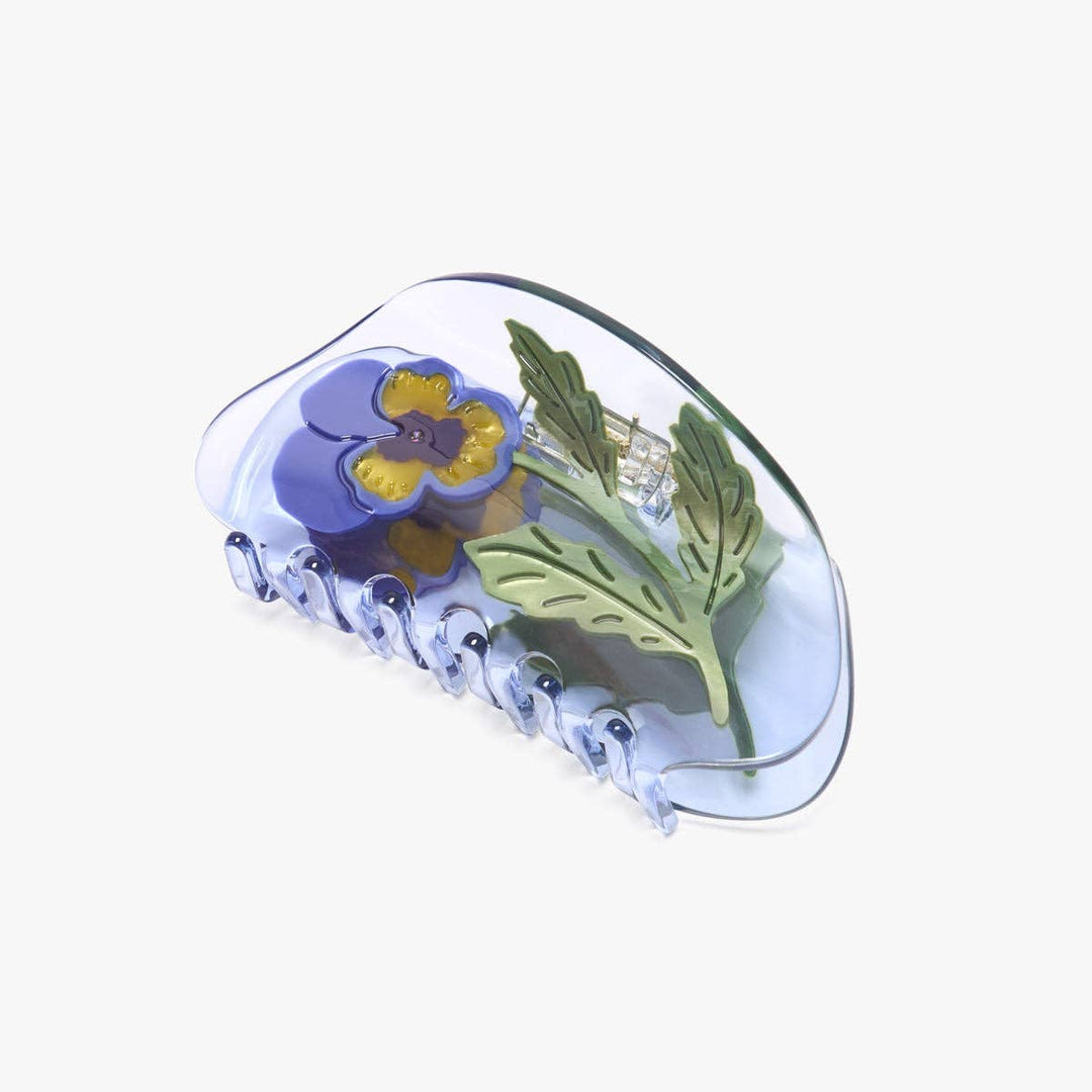 Viola Hair Claw - Violet Pansy Wildflower Purple Hair Clip
