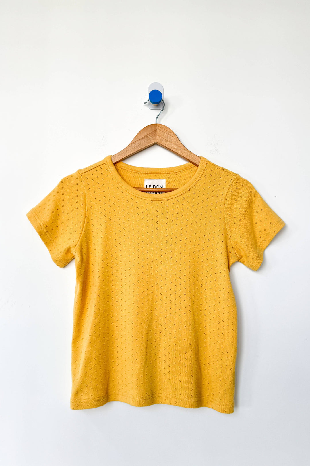 Pointelle Babe Tee: Deep Yellow