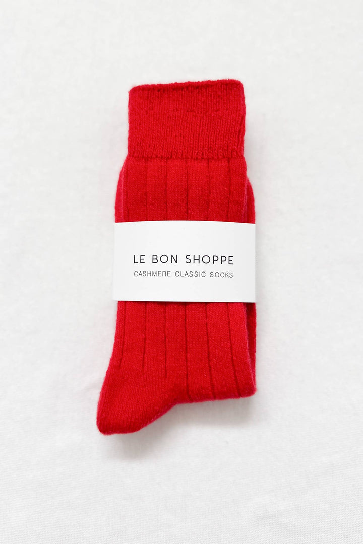 Classic Cashmere Socks: Red