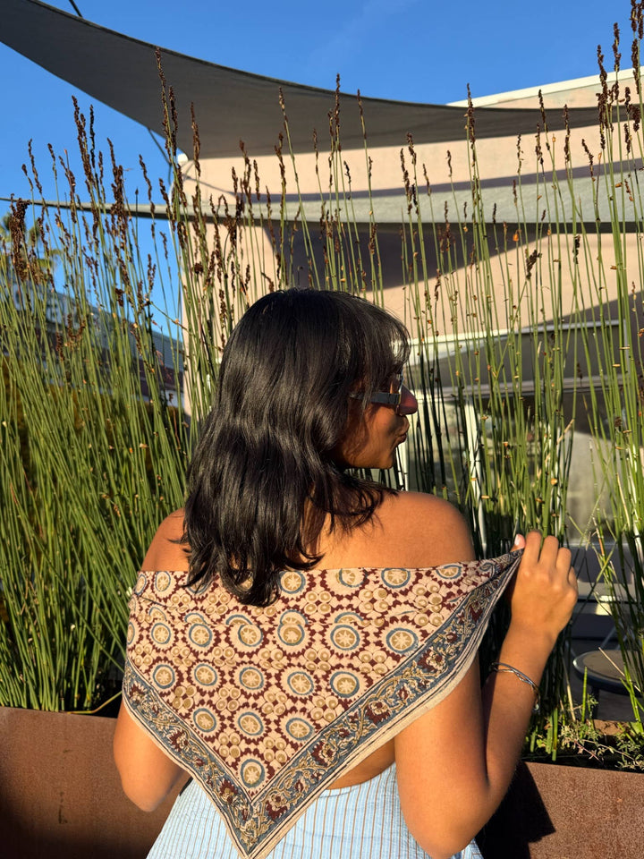 Bundled Moonlight - Kalamkari Cotton Bandana (KK1480)