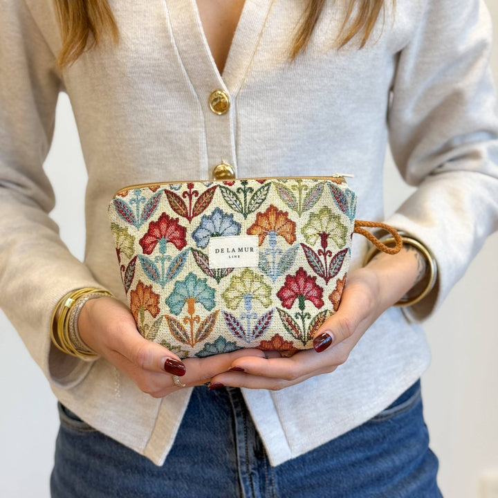Floral Jacquard Small Makeup Bag – Multicolor (Flora)