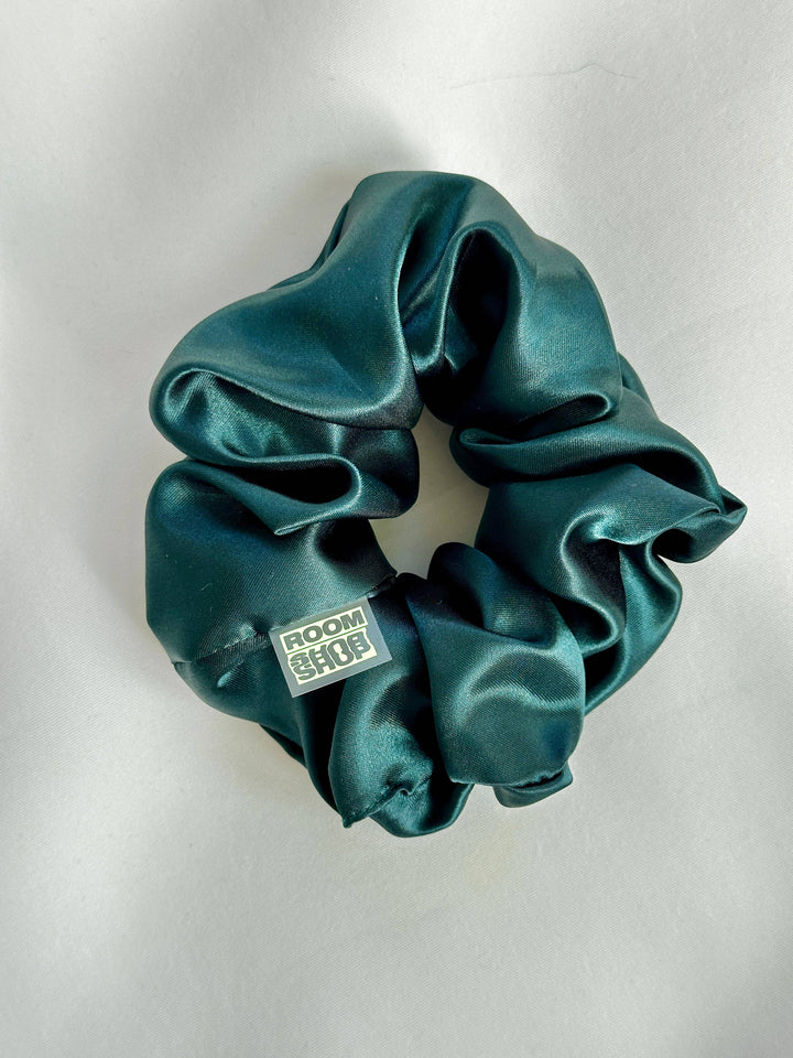 Mini Satin Scrunchie: Deep Peacock
