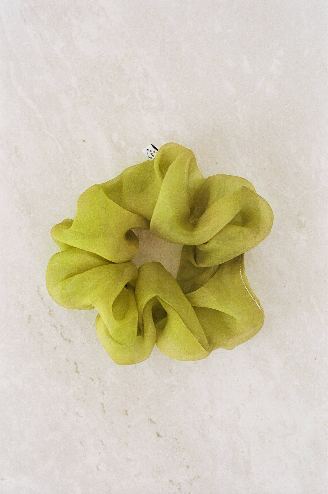 Sage Silk Organza Plant Dyed Scrunchie | Handmade