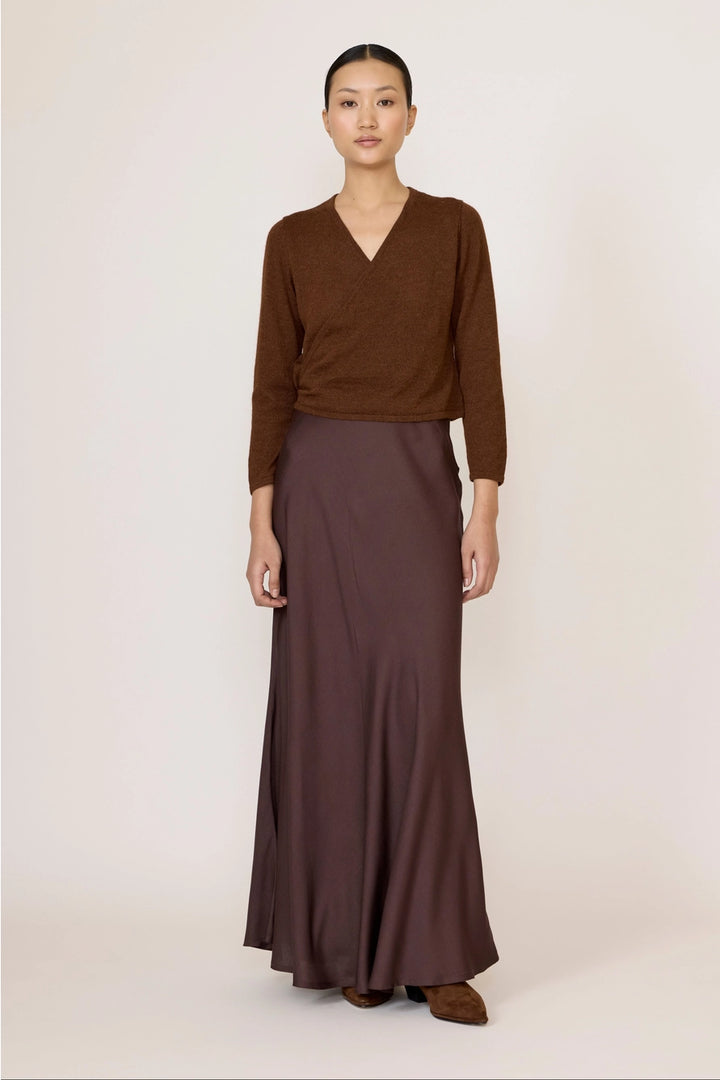 Bias Maxi Skirt - Chocolate