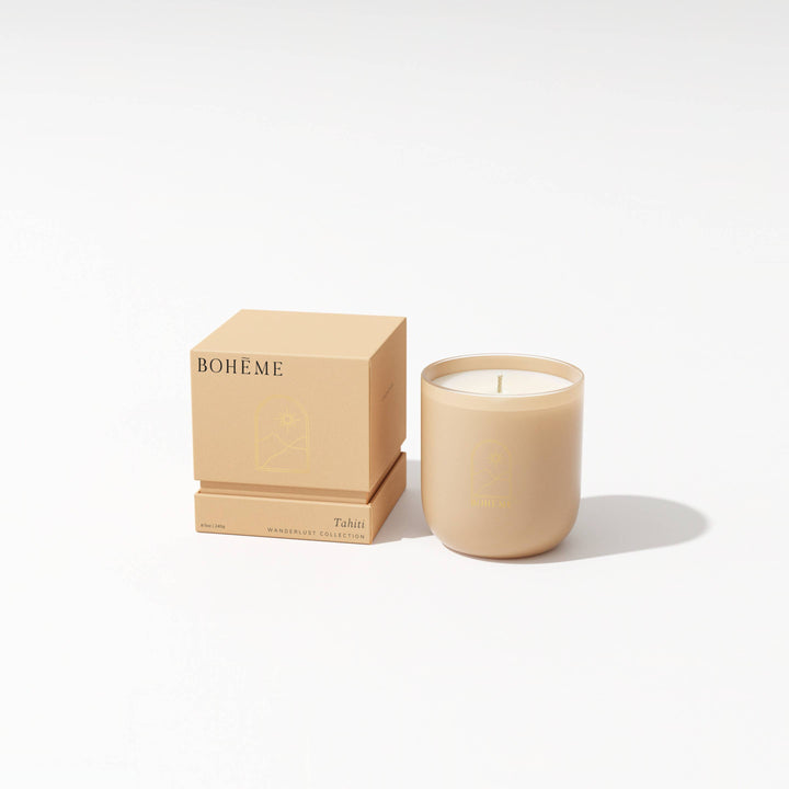 Tahiti: Boheme Scented Candle with Soy Wax Blend