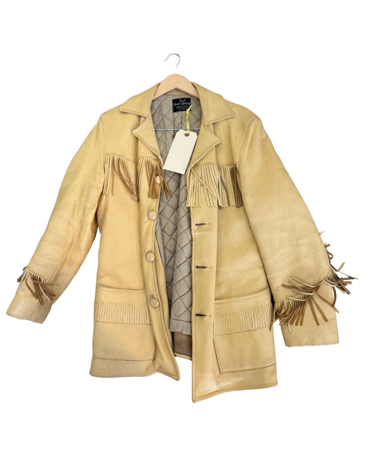 Lined Vintage Western Fringe Leather Jacket – Buttery Soft Buckskin Style (1970s) - M