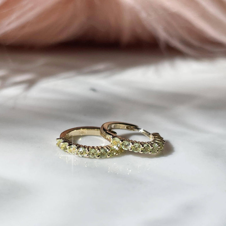 14kt Gold Peridot Savant Hoops