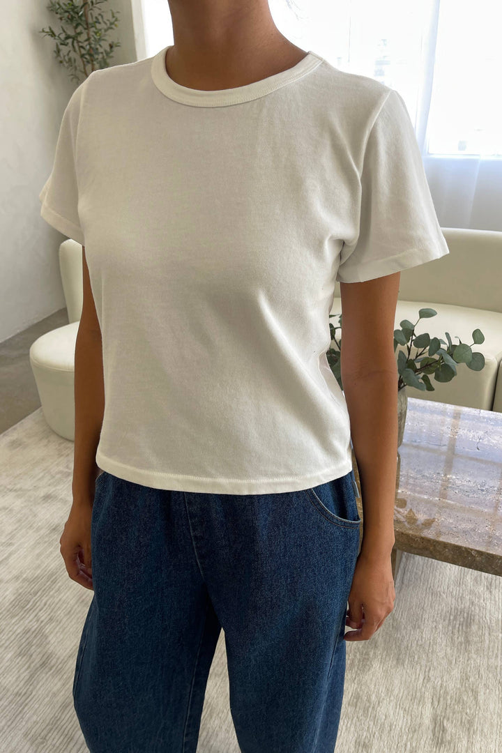 The Little Boy Tee: Vintage White