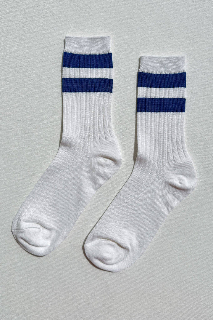 Her Varsity Socks: Azure