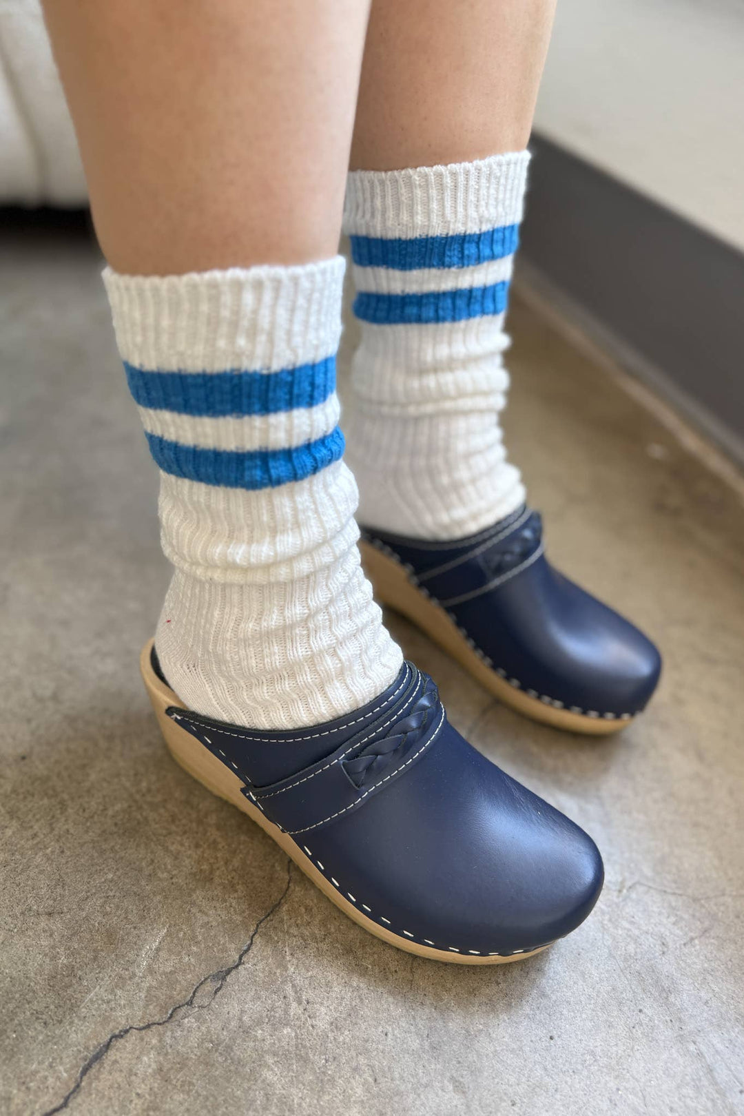 Cottage Varsity Socks: Flax Varsity