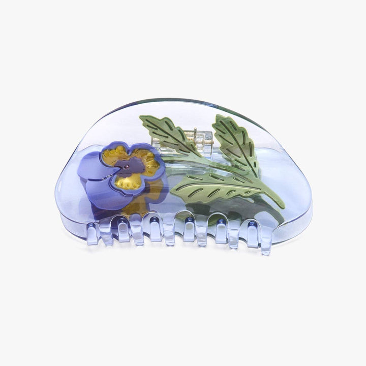 Viola Hair Claw - Violet Pansy Wildflower Purple Hair Clip