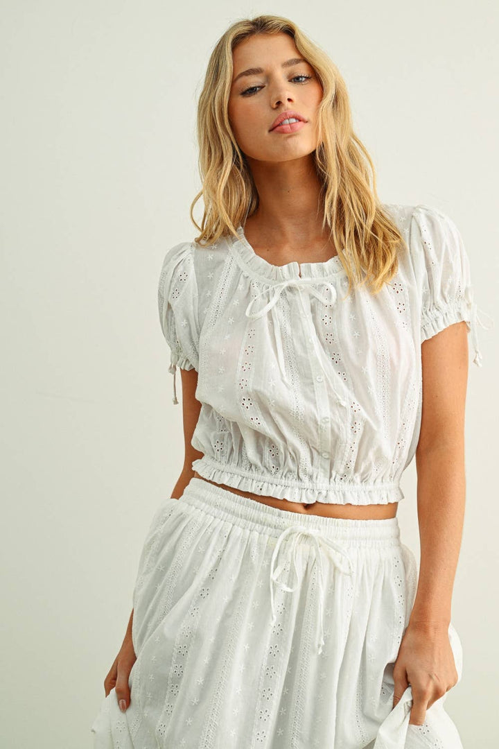 Lola embroidered blouse - white