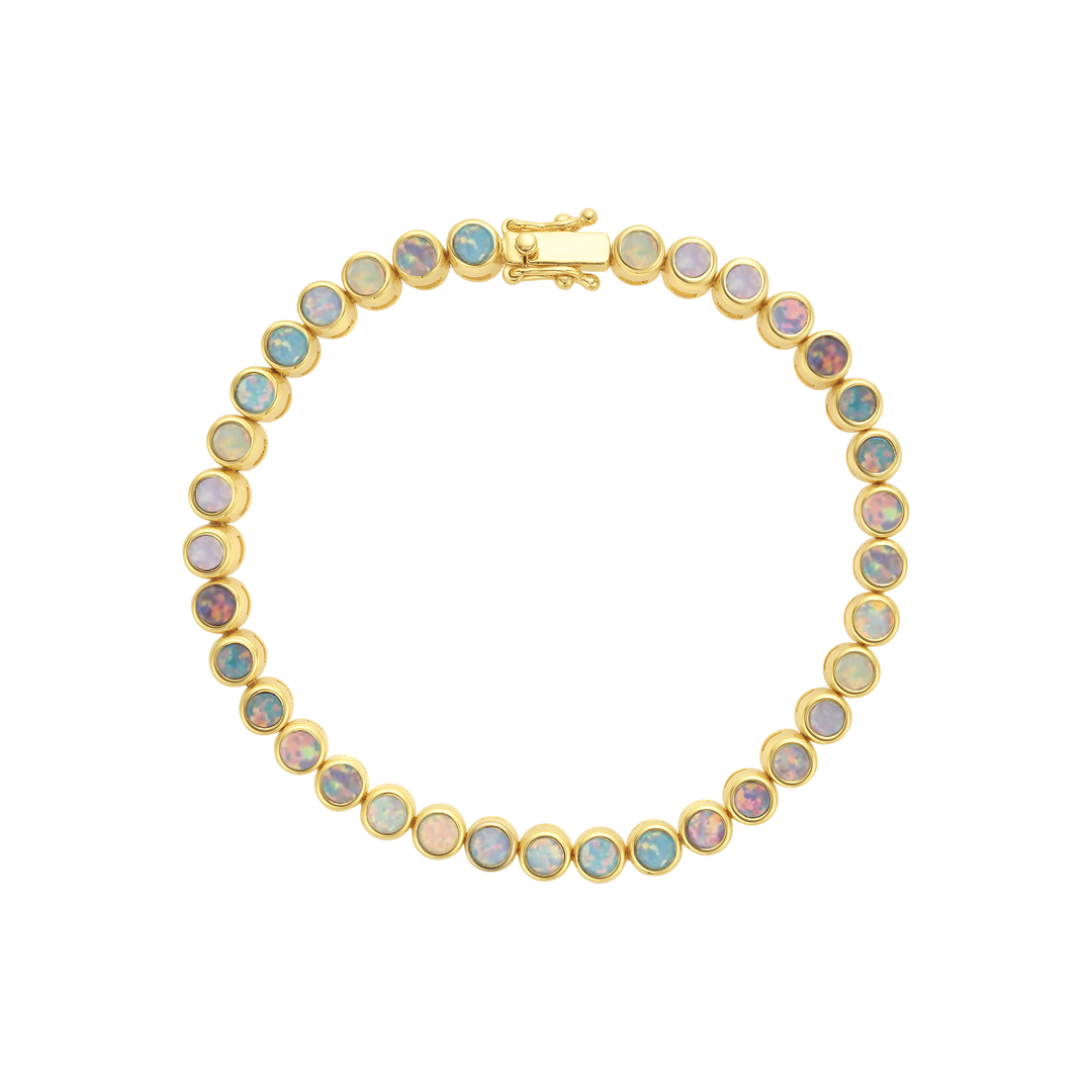 Pastel Opal Ombre Tennis Bracelet: 7''