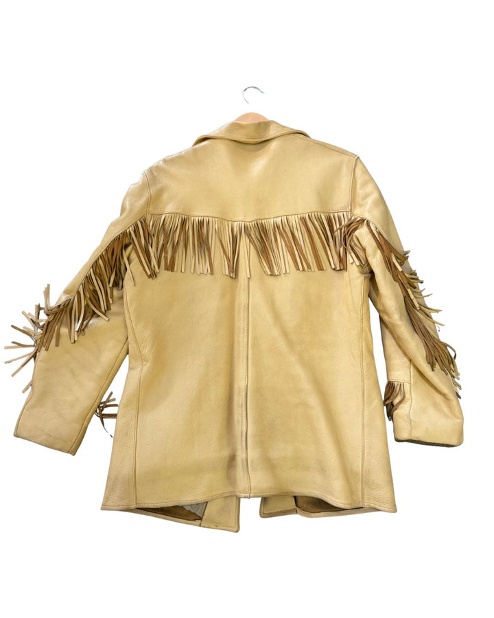 Lined Vintage Western Fringe Leather Jacket – Buttery Soft Buckskin Style (1970s) - M