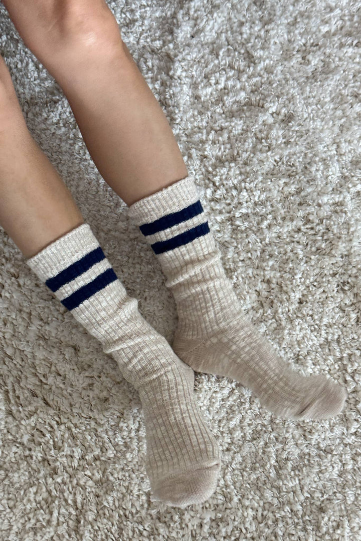 Cottage Varsity Socks: Oatmeal Varsity