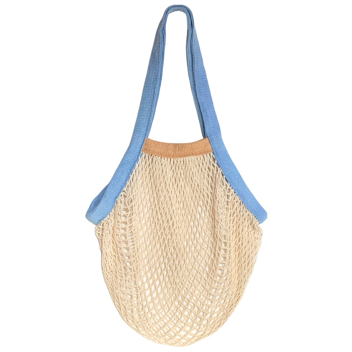 The french market bag two tone: French blue/wheat