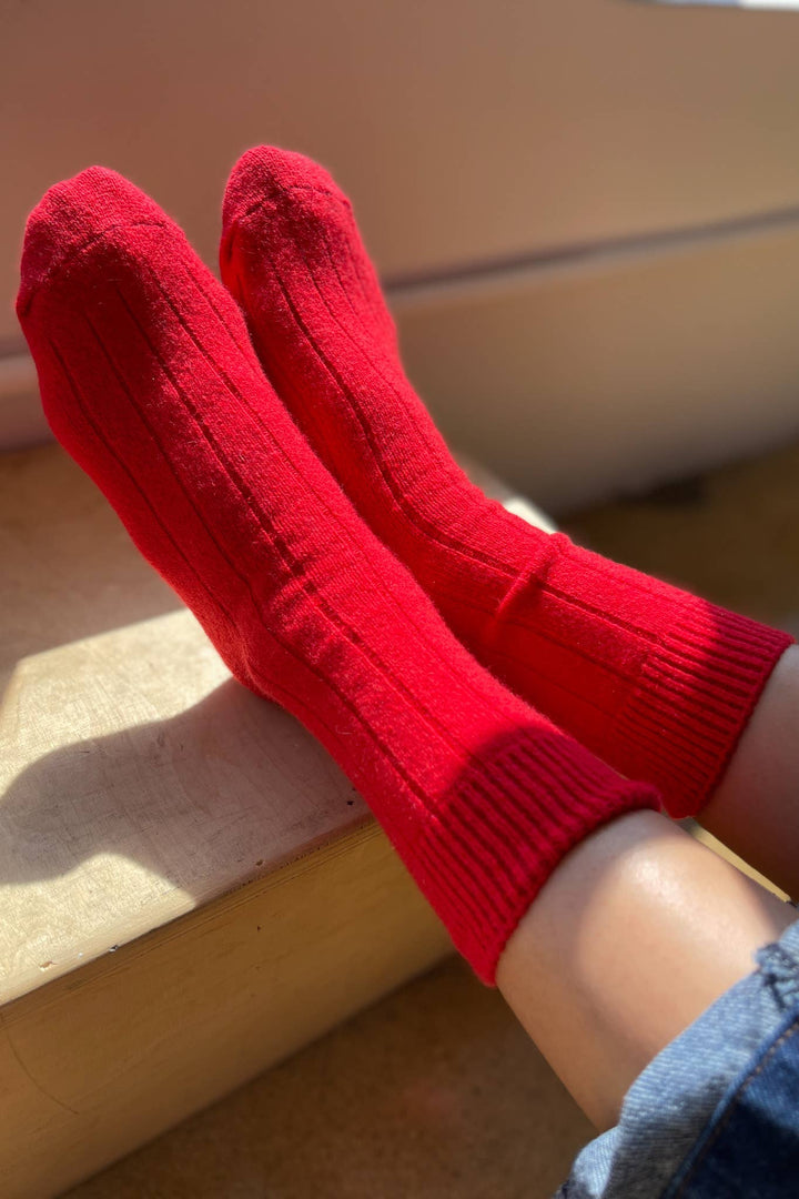 Classic Cashmere Socks: Red