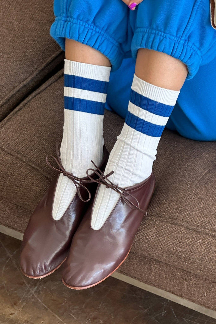 Her Varsity Socks: Azure