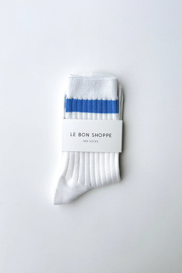 Her Varsity Socks: Azure