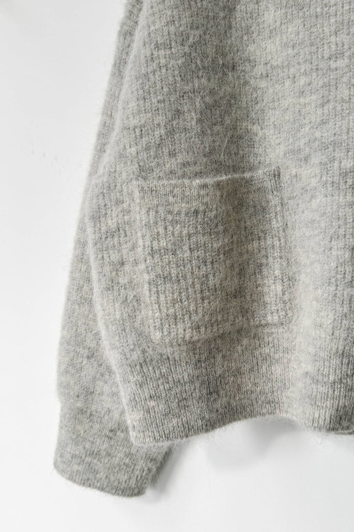 Alpaca Zip Front Jacket - Light Grey