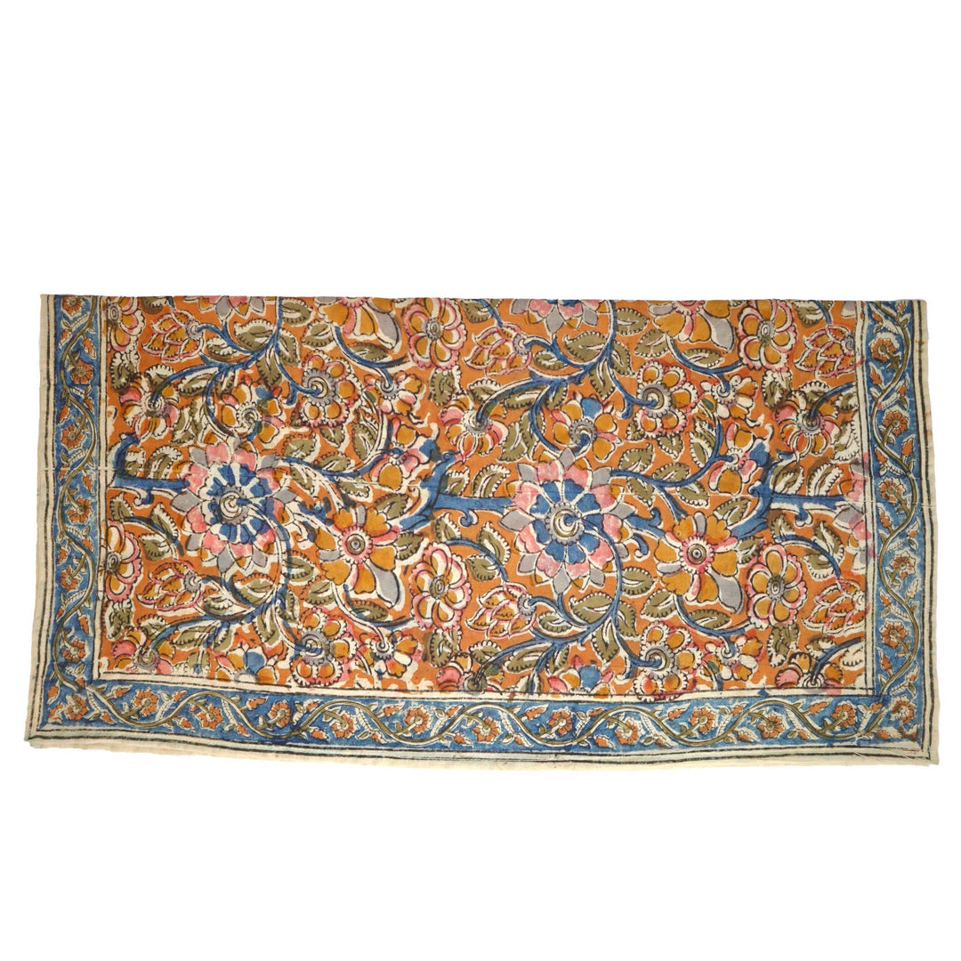Cobalt Floral - Kalamkari Cotton Bandana