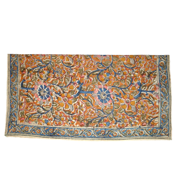 Cobalt Floral - Kalamkari Cotton Bandana