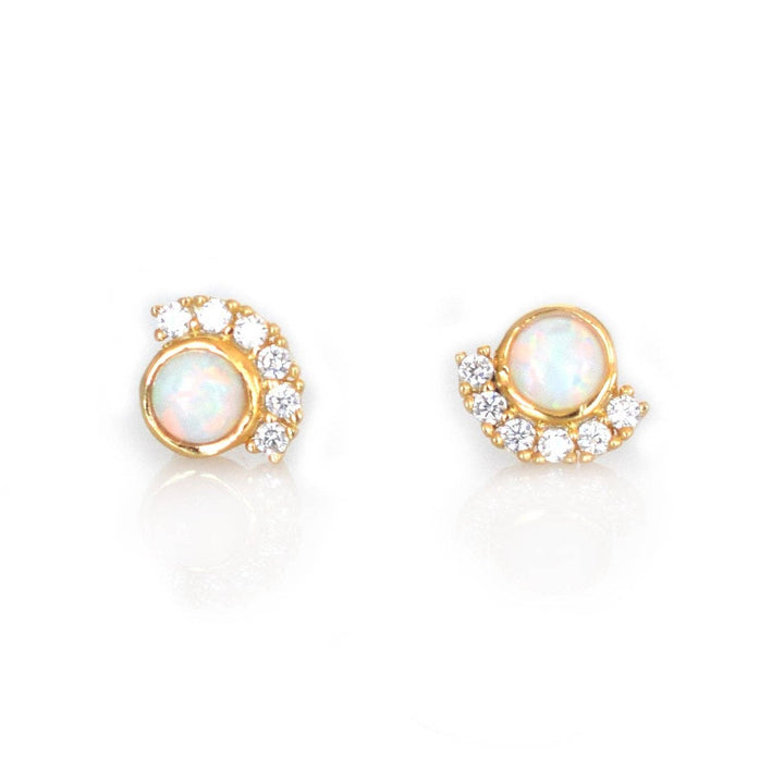Opal & Diamond Parisian Sunset Stud Earrings
