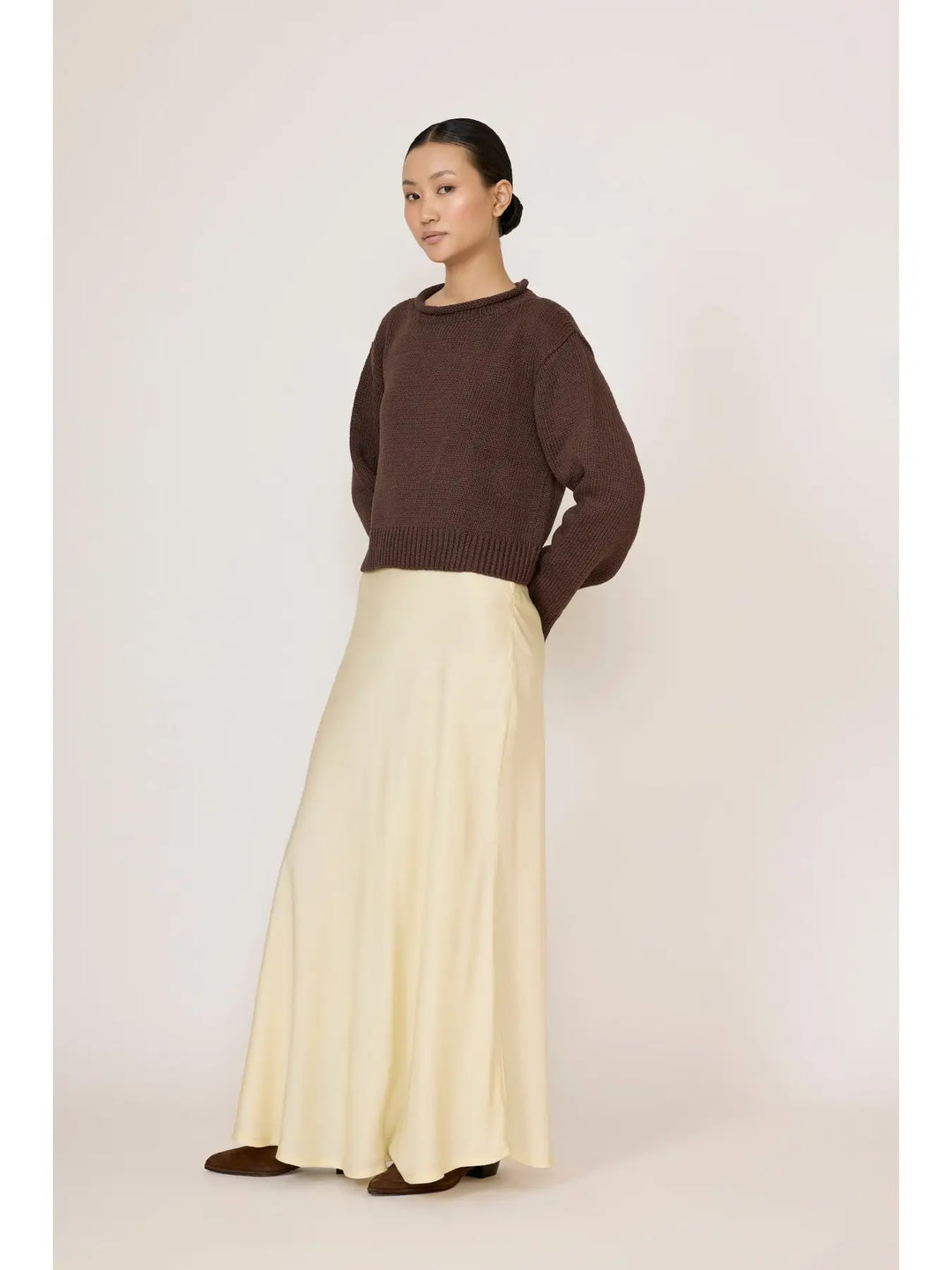 Bias Maxi Skirt - Butter