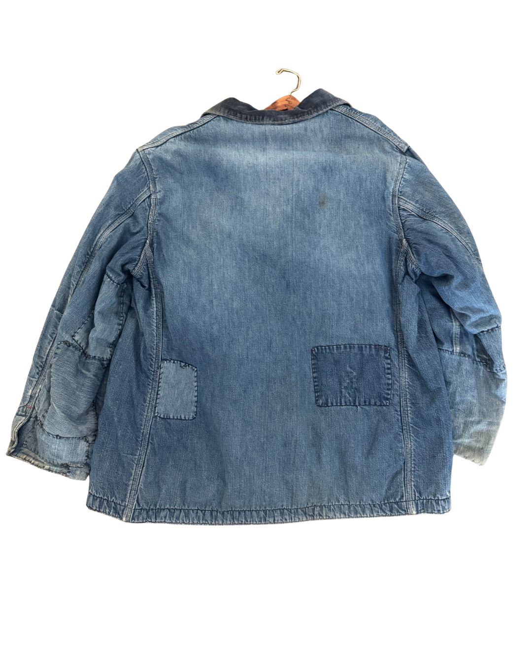 Vintage Sears Denim Chore Jacket – Blanket Lined w/ Mending & Patina - L