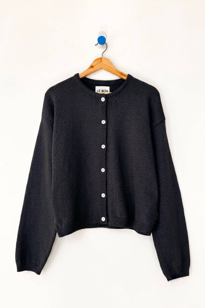 Le Bon Shoppe Cotton Leila Cardigan - Black