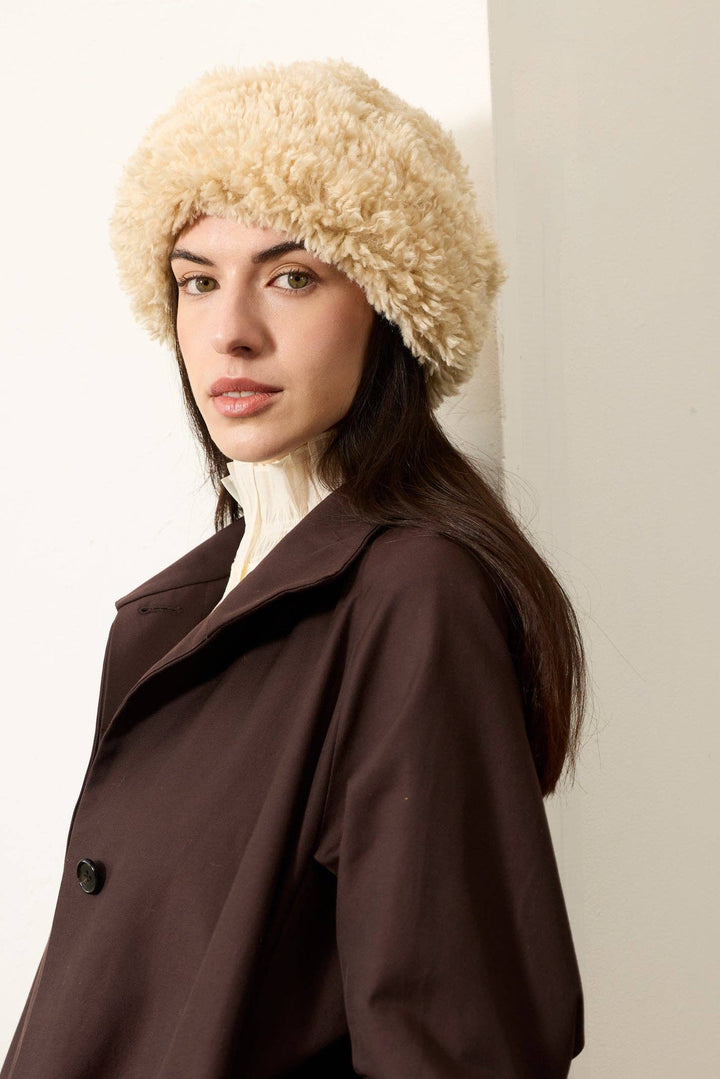 Sherpa Hat: Navy Faux Sheepskin