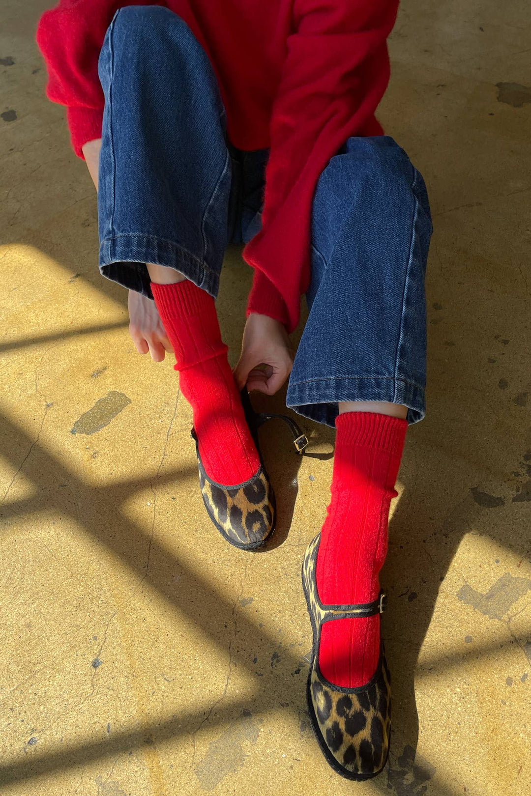 Classic Cashmere Socks: Red